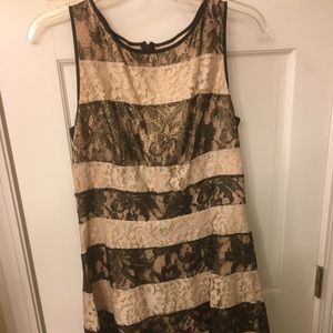 Jessica Simpson cream and black colored lace dress